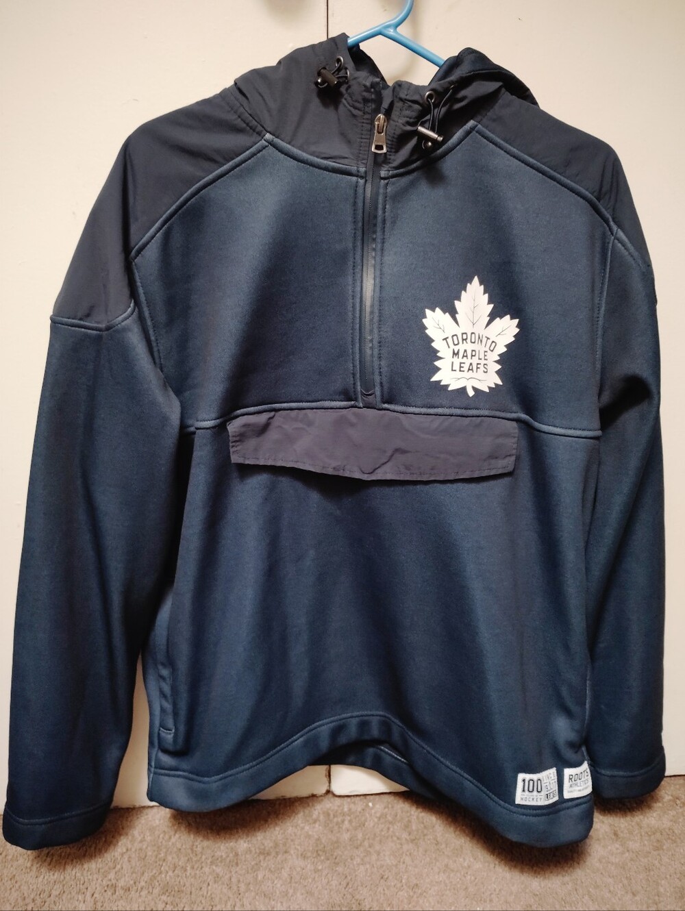 Toronto Maple Leafs  Roots Athletic Blue Quarter-Zip Jacket Sz. M